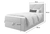 Boxspringbett Arvada 90x200 grau Bett im modernen skandinavischen Stil mit gepolstertem Kopfteil Bett mit Staukasten