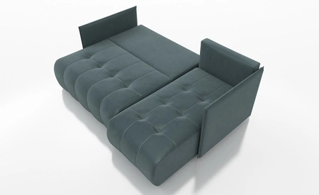 Ecksofa mit Schlaffunktion Selva Flasche grün universal seite Ecksofa mit Bettkasten bequemer Plüschstoff