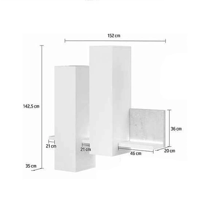 Bota anthrazit / Eiche ribbec asymmetrischen Schrank in einem modernen Stil resistent gegen Schäden sehr funktionell