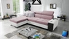Ecksofa mit Schlaffunktion Dafni lavendel rosa / weiß links geflochten Komfort und Funktionalität für die tägliche Entspannung