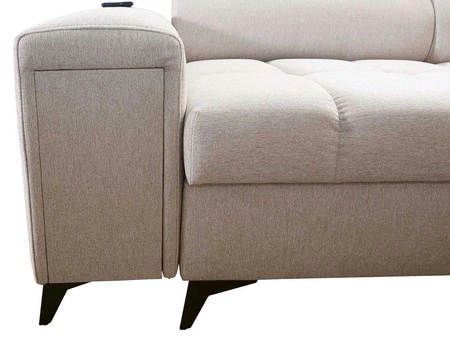 Ecksofa mit Schlaffunktion Bolmso II mint linkes Ecksofa mit Bettzeugcontainer Vollauszug in der Seite des Möbels