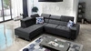 Ecksofa mit Schlaffunktion Hampton VII schwarzes linkes für den Raum aus Samtstoff mit glatter Oberfläche