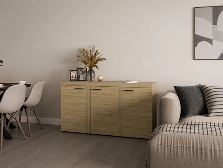Kommode Rene 149 cm Eiche geölt schlichtes Design Kommode für Wohnzimmer oder Schlafzimmer minimalistisches und universelles Design