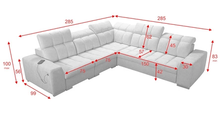 Ecksofa mit Schlaffunktion Luigi III hellbeige links bequemes Ecksofa für das Wohnzimmer perfekt für die tägliche Entspannung