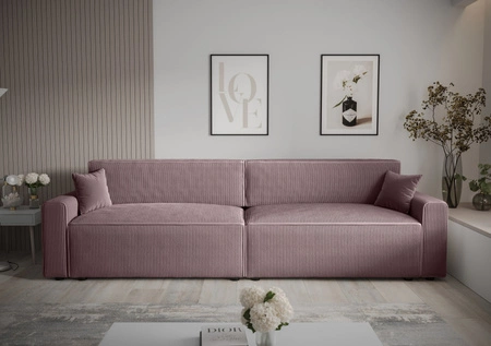 Klappsofa Brandon XL Bis heather modernes Design dreidimensionalen Stoff mit ausdrucksvollen Streifen Bettzeugbehälter