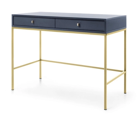 Konsole Mono Dunkelblau Mit Schubladen stilvolles und funktionales Möbelstück mit goldenen metallischen Elementen für den Flur oder das Wohnzimmer