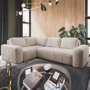 Ecksofa mit Schlaffunktion Bovec II beige links Komfort-Ecksofa mit stilvollem Charakter-Bettcontainer