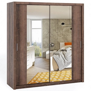 Rico Schiebeschrank mit Spiegel 200 cm Eiche Kloster funktionelle Möbel im klassischen Stil Kleiderschrank für das Schlafzimmer oder Flur gewidmet