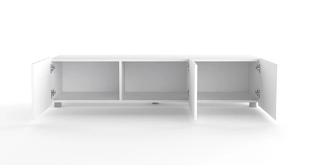 RTV Schrank Colder 150 cm weiß mit Möglichkeit der Aufhängung stilvolle geriffelte Front elegante Form der Möbel im modernen Stil