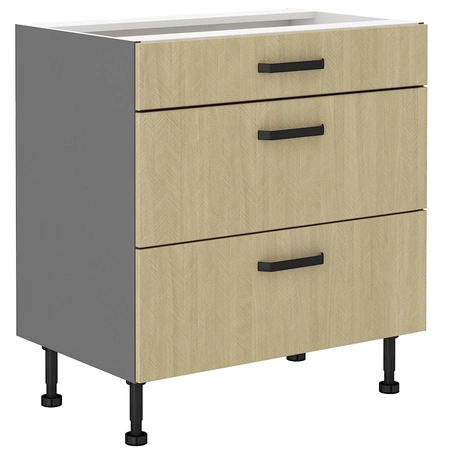 Chevron Eckküchenmöbel-Set 295x160 cm Fronten mit dekorativen Fischgräten-Dekor Schränke sehen toll aus in klassischen und modernen Interieurs