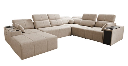 Ecksofa mit Schlaffunktion Tesalia VIII beige links komfortables Ecksofa für das Wohnzimmer mit innovativer Schiebefunktion der Rückenlehne