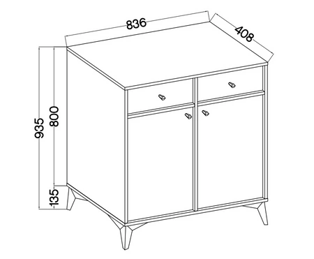 Kommode Kioto I 84 cm schwarz graphit ideale Kommode für Wohn- oder Schlafzimmer im modernen Stil goldenes Metallzubehör