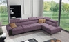 Ecksofa mit Schlaffunktion Bolmso XI lila rechte Seite stilvolles Design Ecksofa mit Schublade und Bettzeug-Container