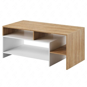 Couchtisch Elma weiß / Eiche Enkel moderne Möbel Design Tischkante mit speziellen ABS-Furnier beendet