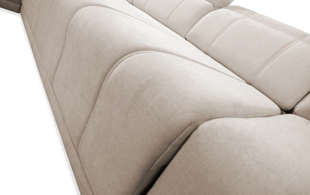 Ecksofa mit Schlaffunktion Cetara XII creme linke Seite stilvolles Design bequeme Schiebelehnen zwei Bettzeugkästen