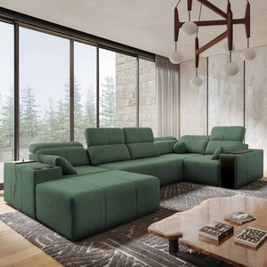 Ecksofa mit Schlaffunktion Tesalia IV mintgrün links komfortables Ecksofa für den Wohnbereich mit innovativer Schiebefunktion der Rückenlehne