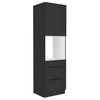 Küche Sockel Schwarz 60 DPS-210 3S 1F Backofen Schrank mit Schubladen feuchtigkeitsbeständig Metallgriffe
