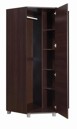 Eck-Kleiderschrank Maximus Kastanie Wenge modernes Design und universelle Tür auf der rechten oder linken Seite installiert werden