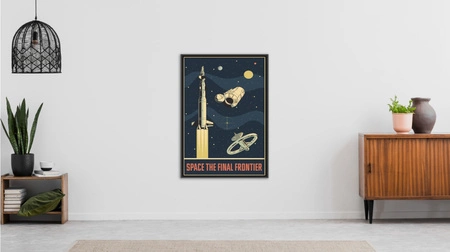 Poster Vintage Kosmos 70x100 gerahmt Poster Präzision Druck mit stilvollen Grafiken perfekte Dekoration für Wohnzimmer oder Schlafzimmer