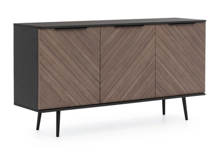 Tullio 150 cm schwarz graphit / Kapitänsdeck elegante Kommode mit faszinierendem Design Designer-Kantengriffen