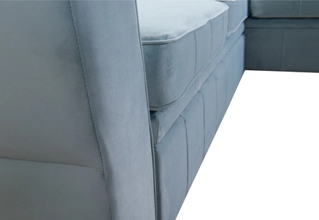 Ecksofa mit Schlaffunktion Rava IV hellbeige rechts Samt Komfort bei der täglichen Erholung Container für Bettzeug