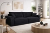 Sofa Fiesta schwarz funktionelles Wohnzimmersofa mit Bettzeugablage elegantes Design strapazierfähiger Plüschstoff
