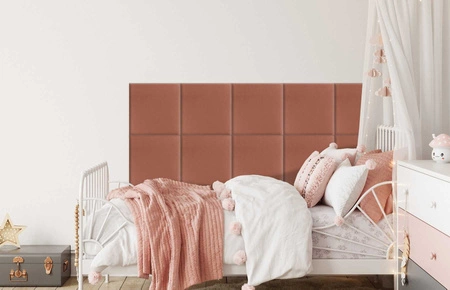 Gepolstertes Paneel Quadra 30x30 cm schmutzig rosa stilvolles Wandpaneel quadratischer Veloursstoff modisches Finish für jede Einrichtung