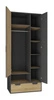 Kleiderschrank Nano 80 cm graphit / Eiche riviera ideal für das Jugendzimmer sehr brauchbar und hat einen modernen Look