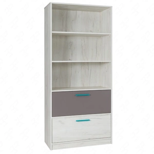 Bücherregal mit Schubladen Rest 83 cm Eiche Handwerk weiß / Esche modernes und funktionelles Möbelstück für ein Jugendzimmer