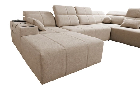 Ecksofa mit Schlaffunktion Tesalia VI honey links modernes und bequemes Ecksofa mit Schiebefunktion der Rückenlehne