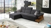 Ecksofa mit Schlaffunktion Bresso graphit linke Seite stilvolles Ecksofa mit praktischer Ablage in Eiche lancelot verstellbare Kopfstützen