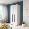 Kleiderschrank Tulsa 90 cm weiß / weiß glänzend ideal für Wohn- oder Schlafzimmer im modernen oder klassischen Stil