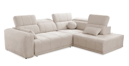 Ecksofa mit Schlaffunktion Cetara VII creme rechts Hochwertiges Ecksofa für den Wohnbereich mit bequemer Schiebelehne