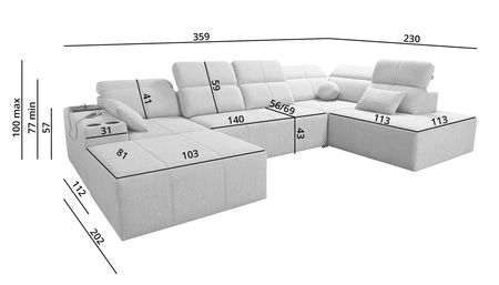 Ecksofa mit Schlaffunktion Tesalia VI mint links modernes und bequemes Ecksofa mit Schiebefunktion der Rückenlehne