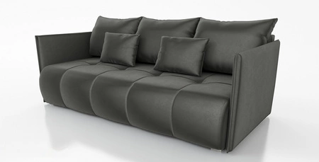 Sofa mit Schlaffunktion Selva grau Funktionssofa für Wohnzimmer mit Bettzeugbehälter aus weichem Samtstoff