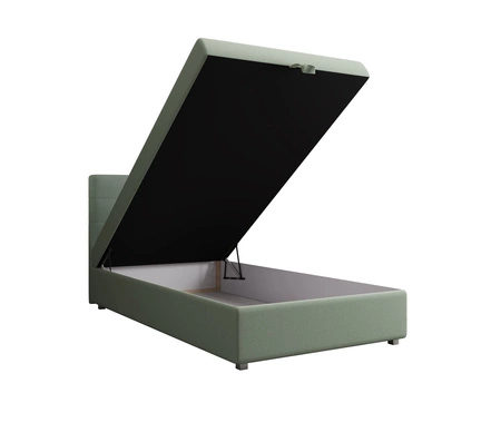 Boxspringbett Flint 90x200 mint im modernen skandinavischen Stil mit gepolstertem Kopfteil Bett mit Staukasten