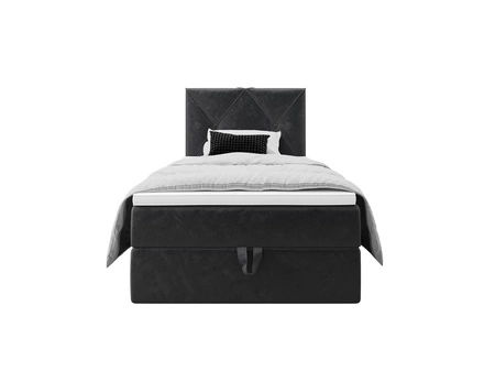 Boxspringbett Arvada 120x200 graphit im modernen skandinavischen Stil mit gepolstertem Kopfteil Bett mit Staukasten