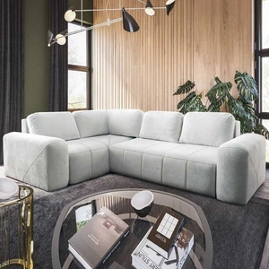 Ecksofa mit Schlaffunktion Bovec II ecru links komfortables Ecksofa mit stilvollem Charakter Bettzeugcontainer