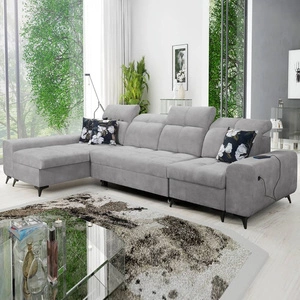 Ecksofa mit Schlaffunktion Buffalo XII grau linksseitig stilvolles und funktionelles Ecksofa mit Bettkasten