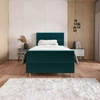 Boxspringbett Benet 90x200 türkis Bett im modernen skandinavischen Stil mit gepolstertem Kopf- und Fußteil und Staukasten