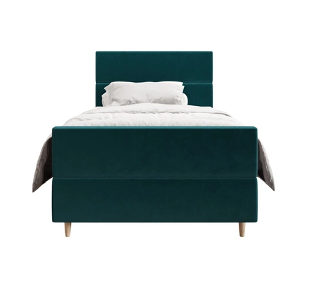 Boxspringbett Benet 120x200 türkis im modernen skandinavischen Stil mit gepolstertem Kopf- und Fußteil Bett mit Staukasten