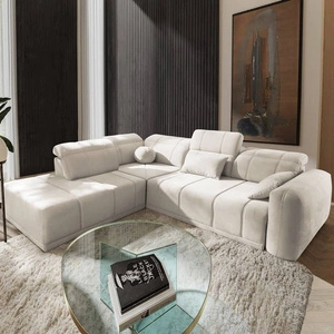 Ecksofa mit Schlaffunktion Cetara VII creme links Hochwertiges Ecksofa für den Wohnbereich mit bequemer Schiebelehne