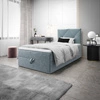 Boxspringbett Arvada 90x200 türkis im modernen skandinavischen Stil mit gepolstertem Kopfteil Bett mit Staukasten