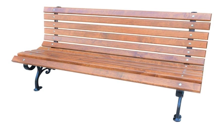 Gartenbank 180 cm FIEM-13-LKL-180 Gusseisen mit Rückenlehne Erlenholz lackiert