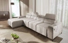 Ecksofa mit Schlaffunktion Castel XII beige linke Seite stilvolles und bequemes Ecksofa für Wohnzimmer funktionelle verstellbare Kopfstützen
