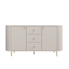 Kommode mit Schubladen Ovalio 165 cm beige moderne Form ovalförmige Kommode für das Wohnzimmer dekorative Fräsungen am Korpus
