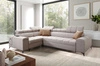 Ecksofa mit Schlaffunktion Bolmso II beige linkes Ecksofa mit Bettzeugcontainer Vollauszug in der Seite des Möbels
