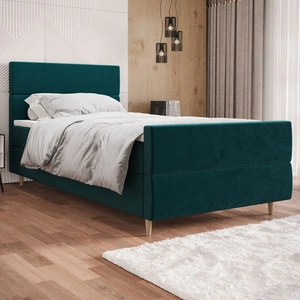 Boxspringbett Benet 120x200 türkis im modernen skandinavischen Stil mit gepolstertem Kopf- und Fußteil Bett mit Staukasten