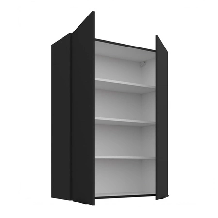 Küchenwandschrank Schwarz 80 G-108 2F Metallkantengriffe feuchtigkeits- und beschädigungsbeständiger Schrank