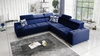 Ecksofa mit Schlaffunktion Hampton III navy blau rechts bequemes Ecksofa aus glattem und weichem Samtstoff